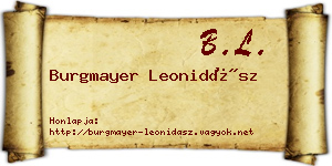 Burgmayer Leonidász névjegykártya
